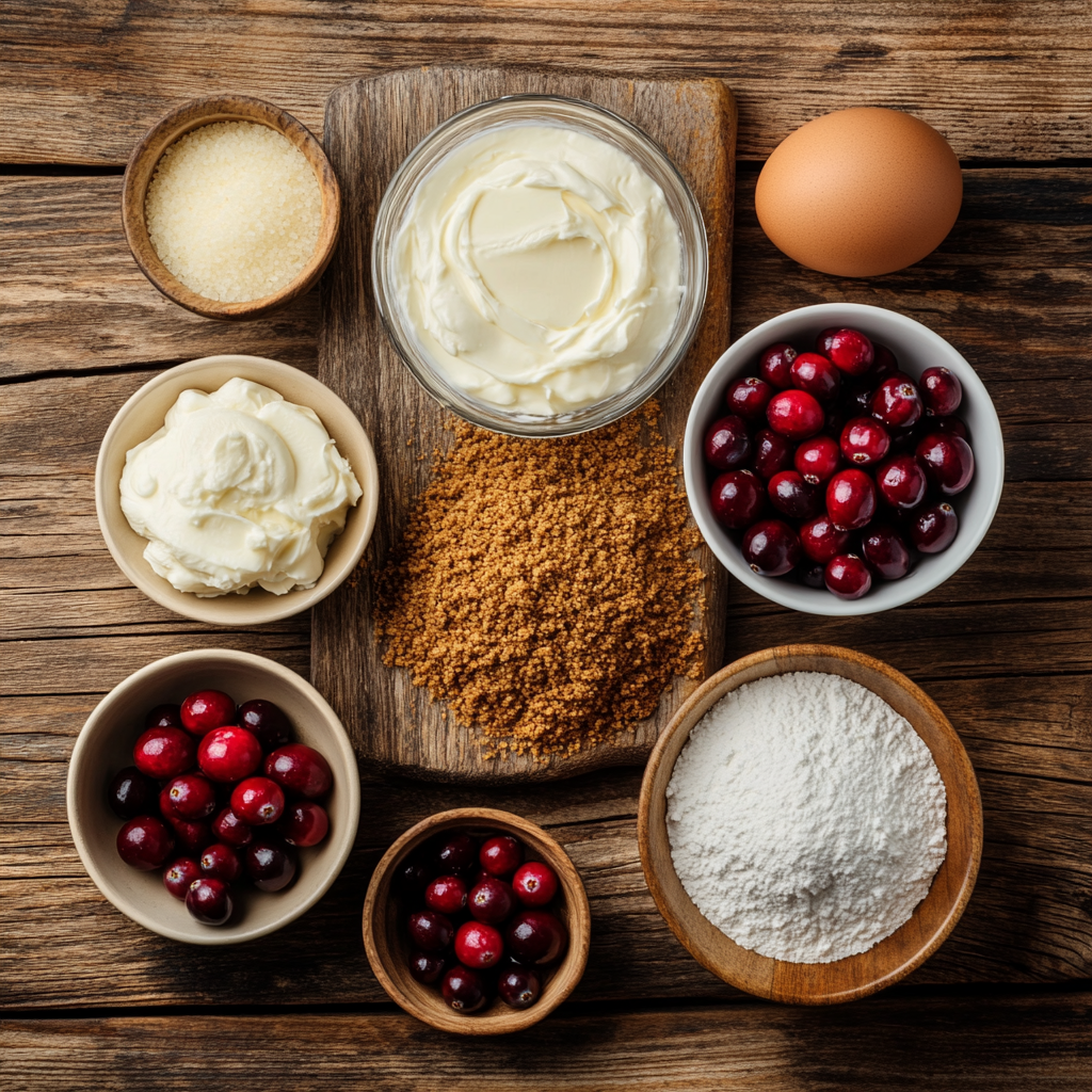 Christmas Cranberry Cheesecake ingredients