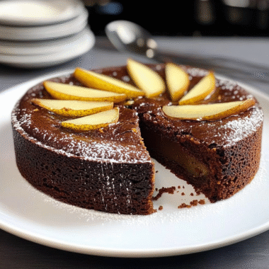 Christmas Flourless Chocolate Pear and Hazelnut Cake