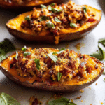 Christmas Holiday Stuffed Sweet Potato