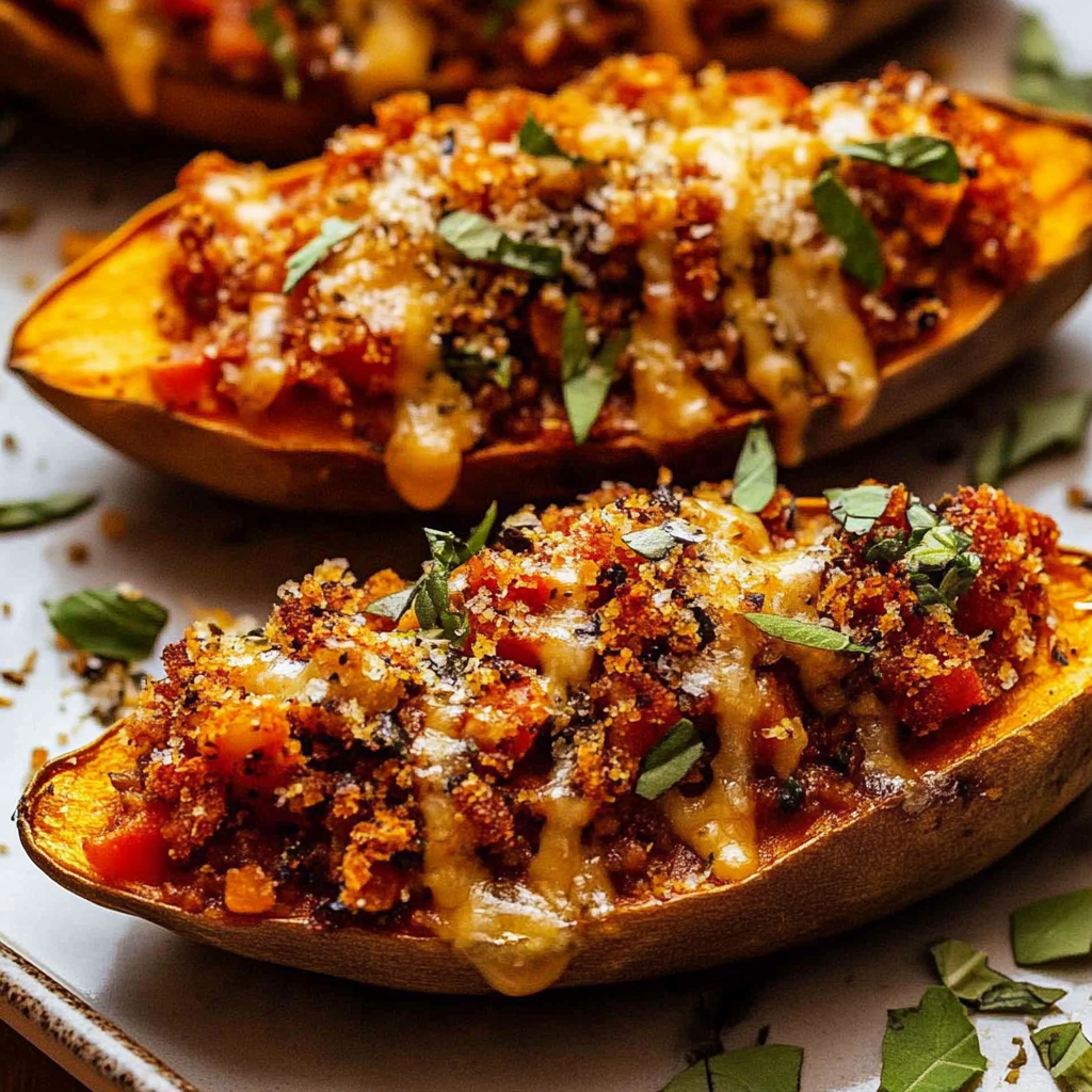 Christmas Holiday Stuffed Sweet Potato