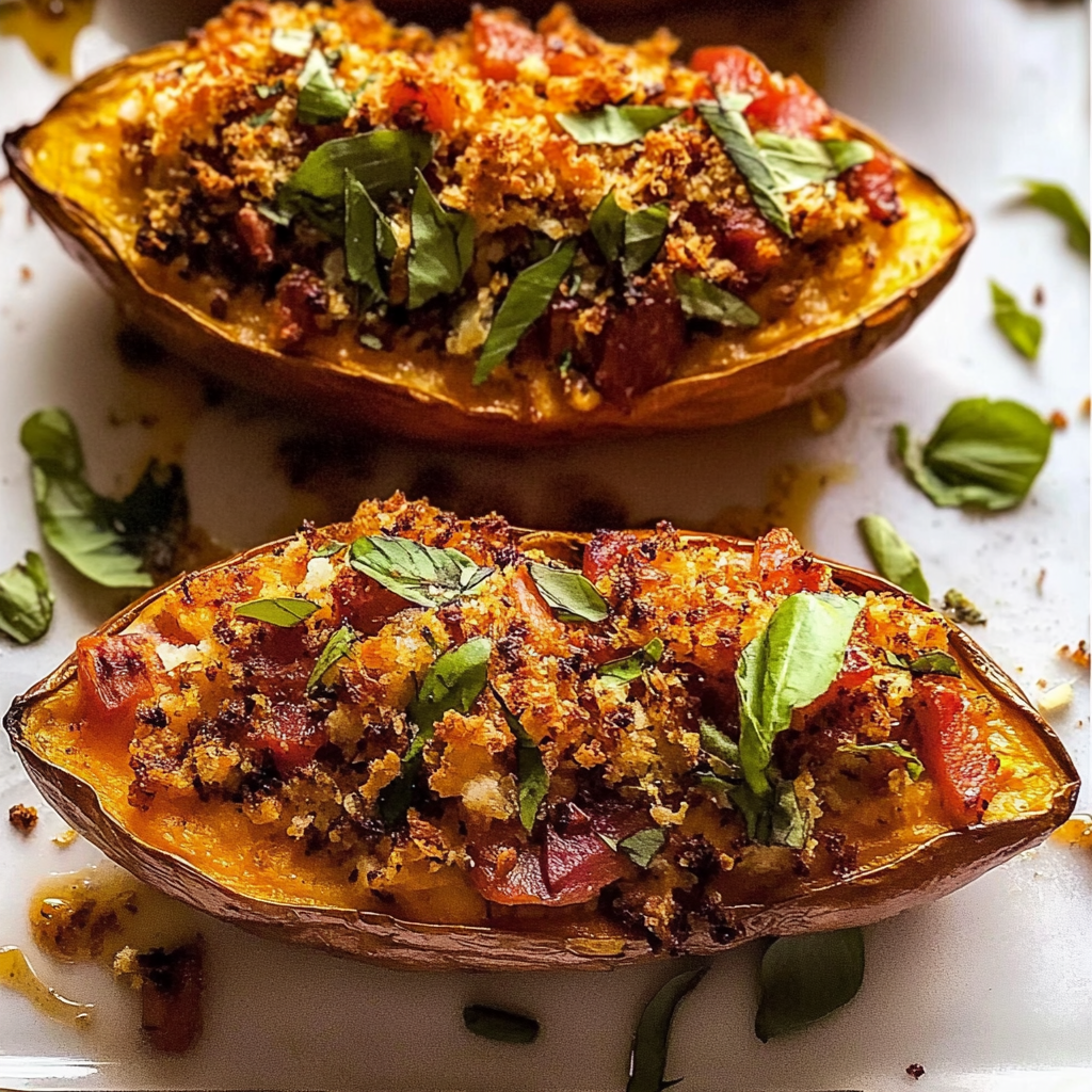 Christmas Holiday Stuffed Sweet Potato