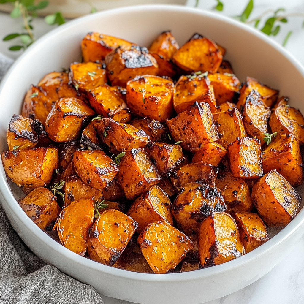Christmas Maple-Roasted Sweet Potatoes