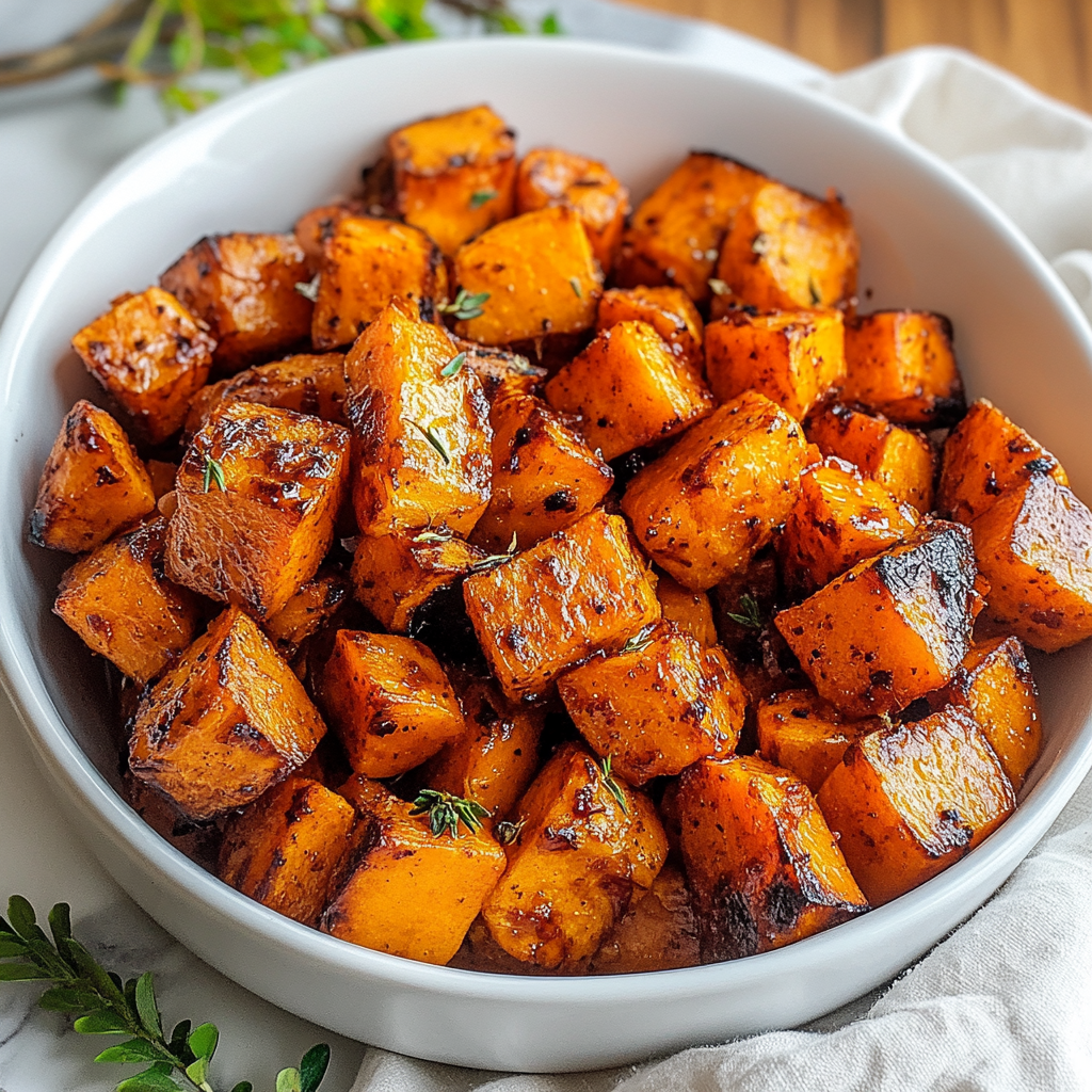 Christmas Maple-Roasted Sweet Potatoes