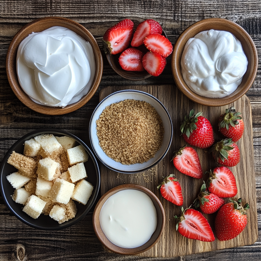 Christmas Mini Strawberry Cheesecakes ingredients