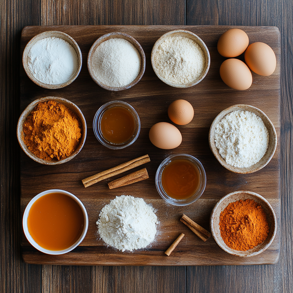 Christmas Pumpkin Espresso Cupcakes with Salted Caramel Drizzle ingredients