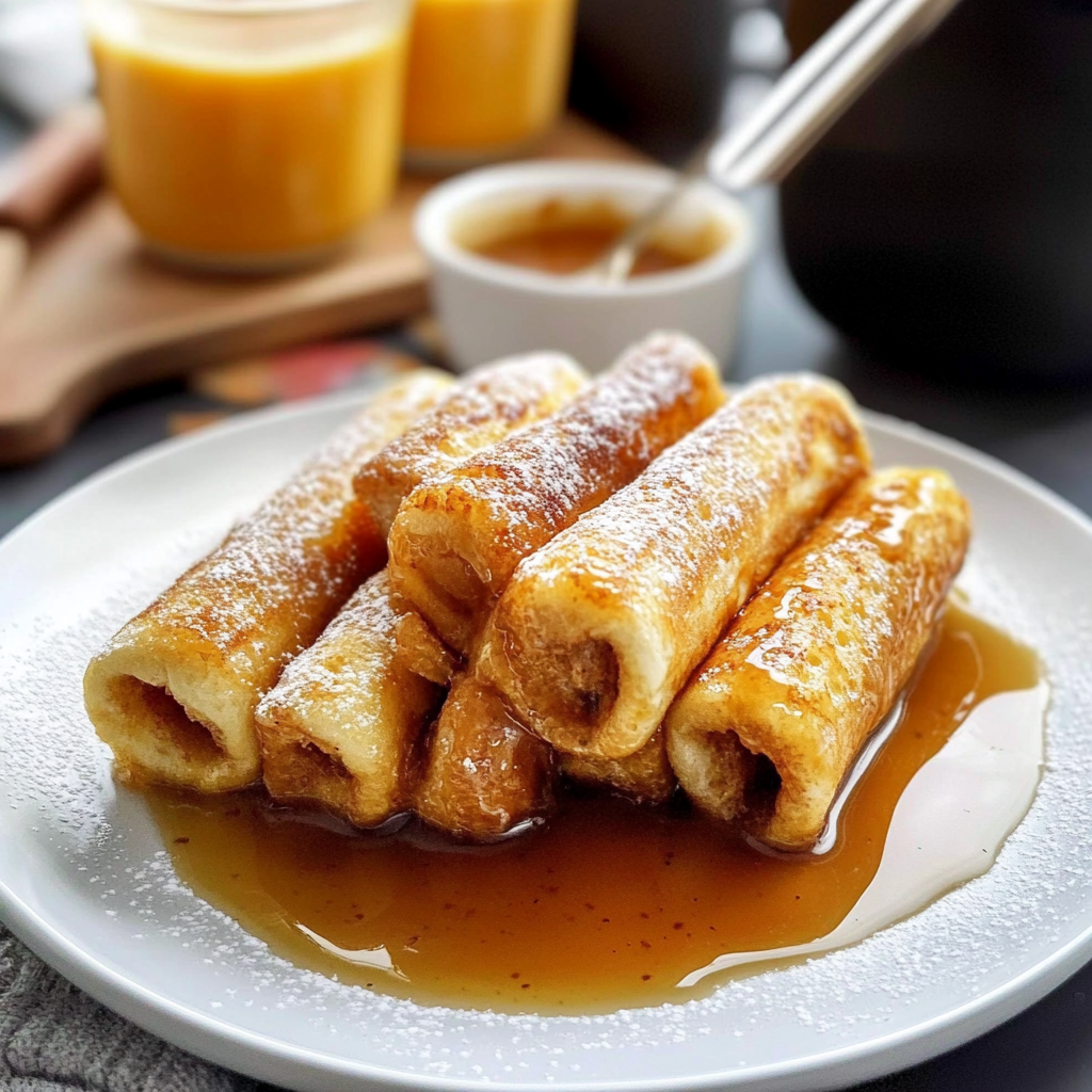 Christmas Pumpkin French Toast Roll-Ups