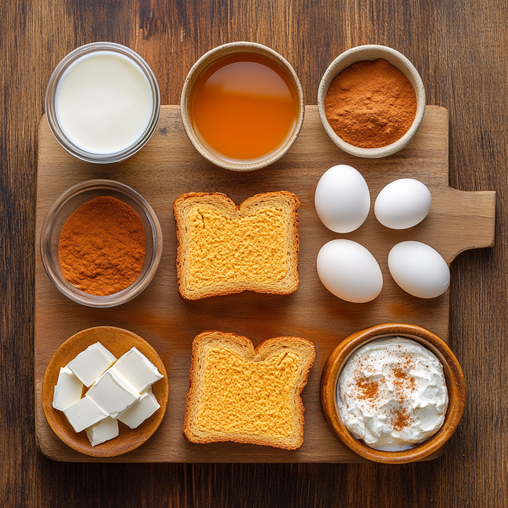 Christmas Pumpkin French Toast Roll-Ups ingredients