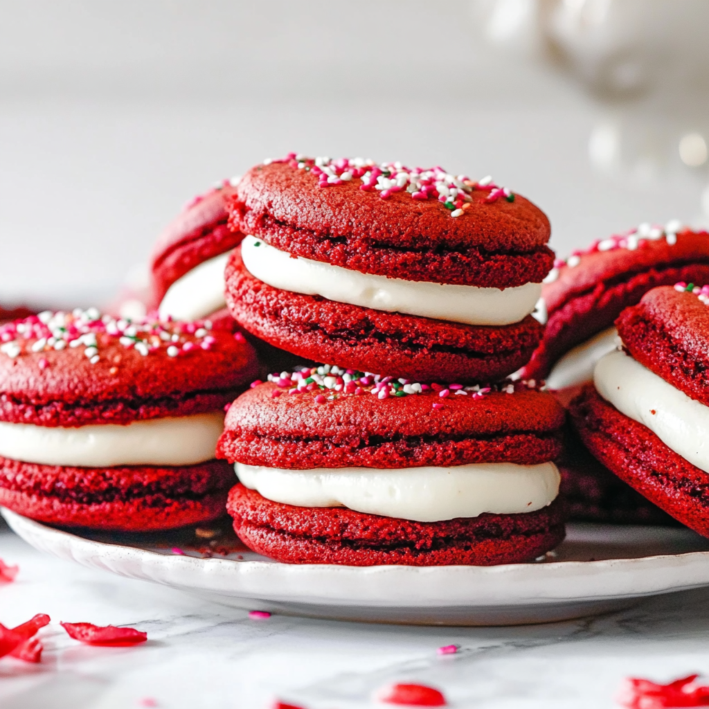 Christmas Red Velvet Cookie Sandwiches