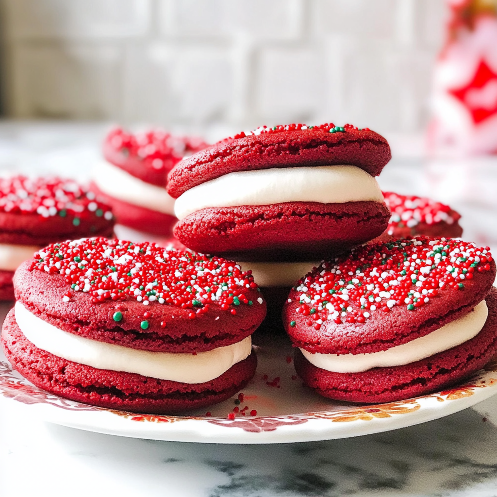 Christmas Red Velvet Cookie Sandwiches