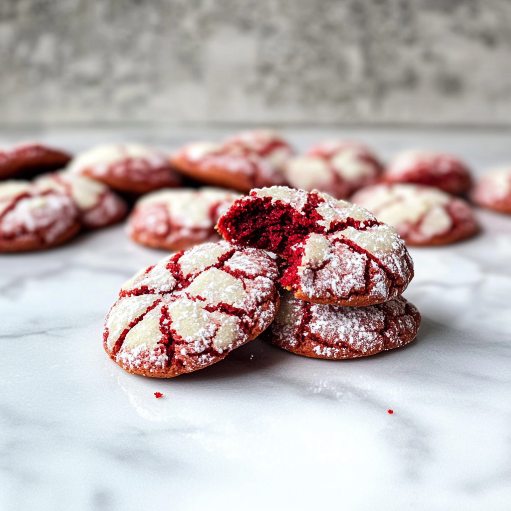 Christmas Red Velvet Crinkle Cookies