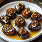 Christmas Roasted Dates Stuffed with Spiced Nuts