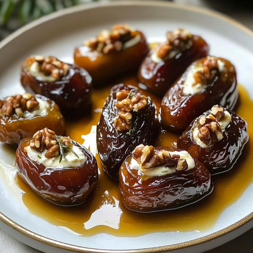 Christmas Roasted Dates Stuffed with Spiced Nuts