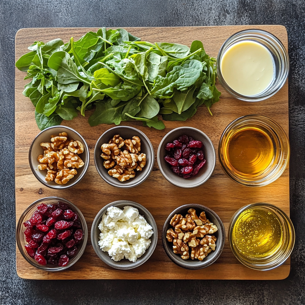 Christmas Salad with Honey Mustard ingredients