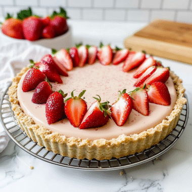 Christmas Vegan Strawberry Cream Pie (Gluten Free)