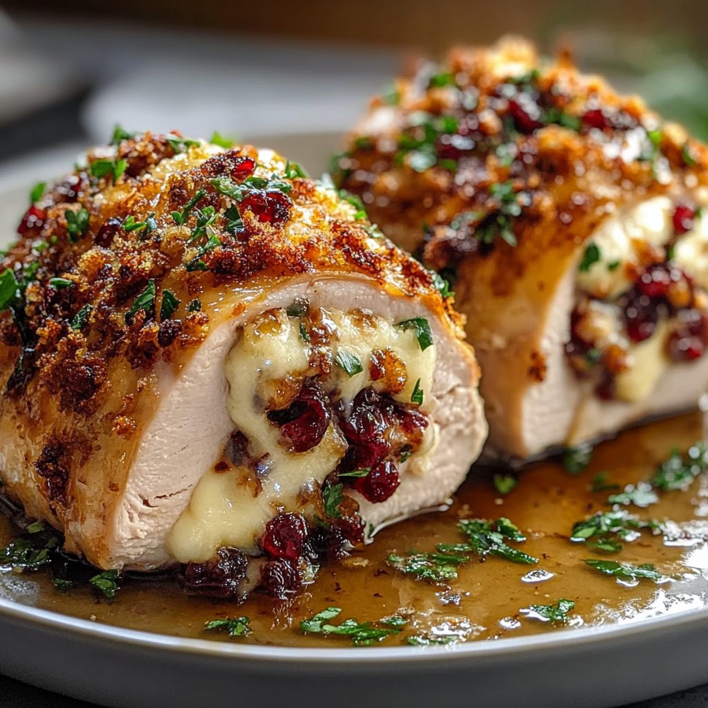 Cranberry Brie Stuffed Chicken