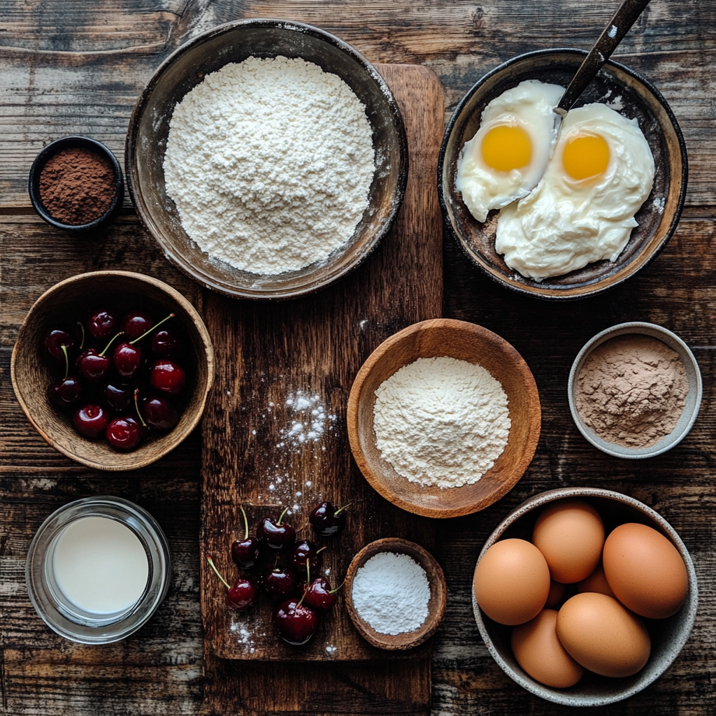 Elegant Black Forest Cake Roll ingredients