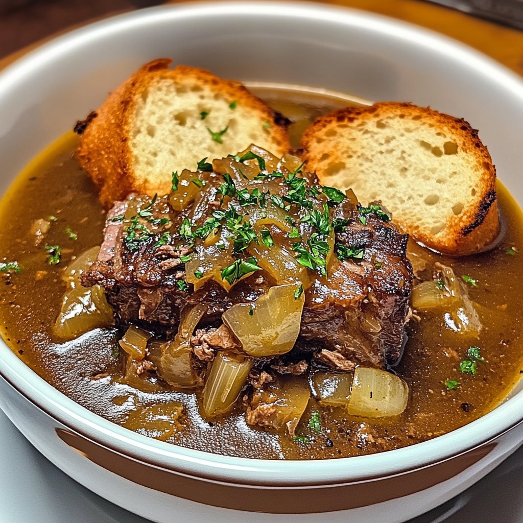 French Onion Beef Short Rib Soup