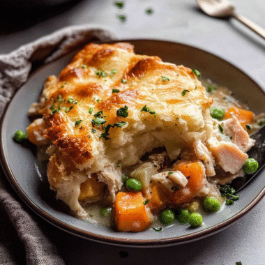 Garlic Bread Leftover Turkey Pot Pie