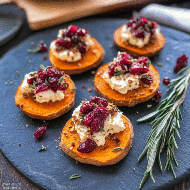 Goat Cheese & Cranberry Sweet Potato Bites