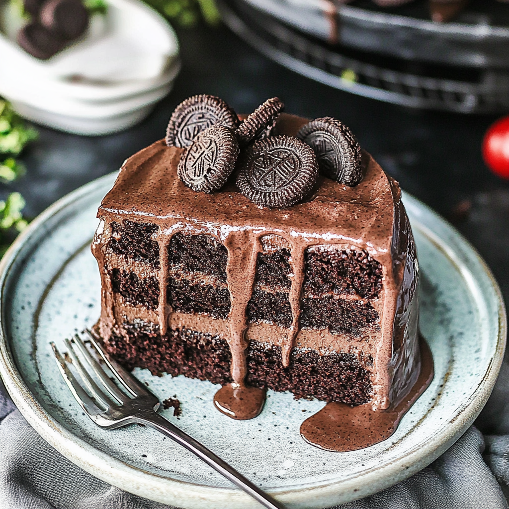 Holiday Chocolate Oreo Cake
