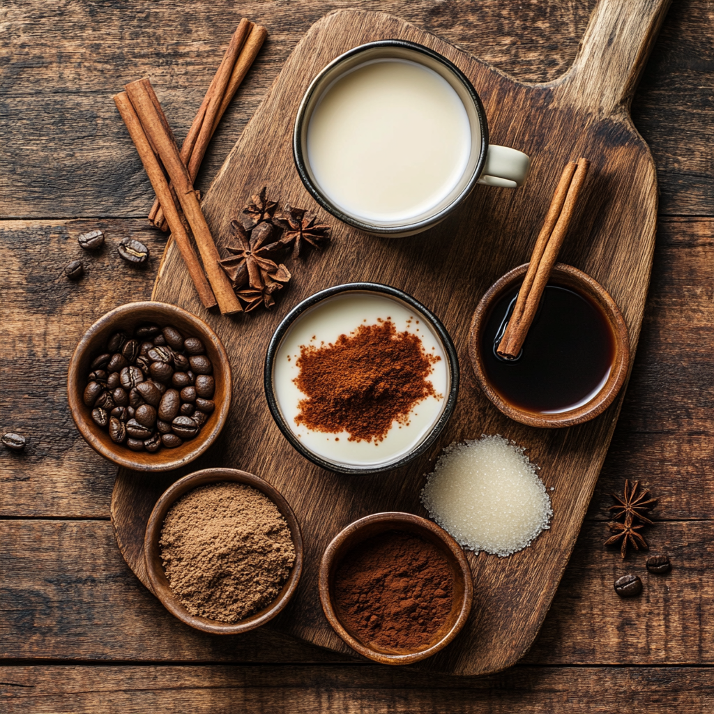 Hot Cinnamon Brown Sugar Latte ingredients