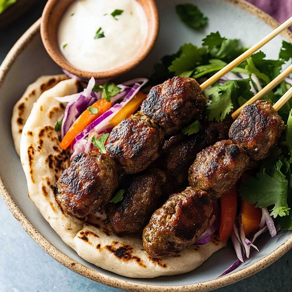 Lamb Koftas with Yoghurt Dressing