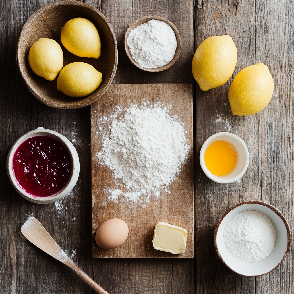 Lemon Raspberry Curd Cookies ingredients