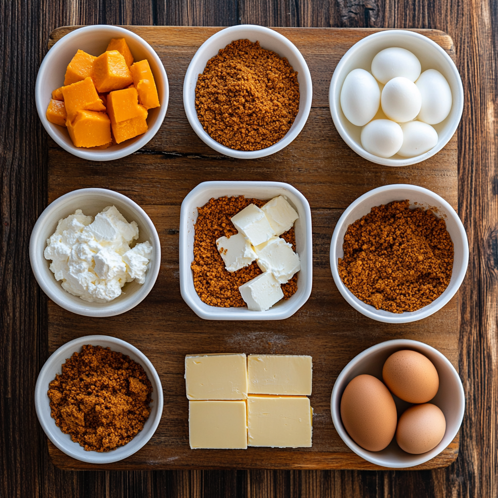 Mini Pumpkin Cheesecake ingredients