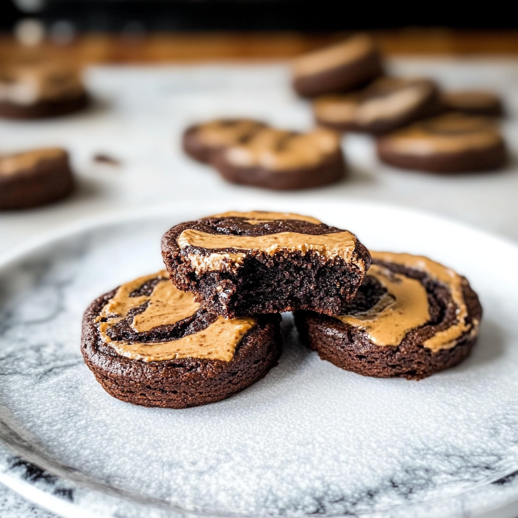 Peanut Butter Swirl Brownie Cookies