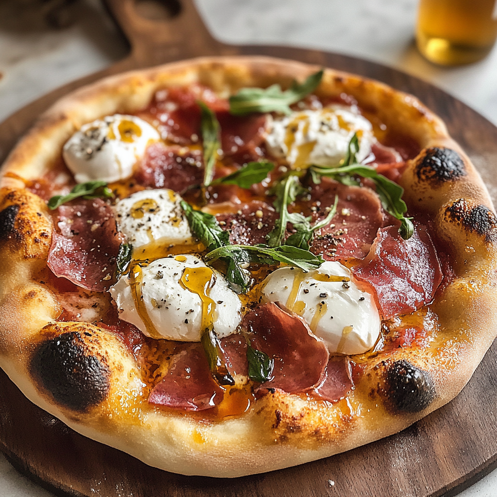 Prosciutto and Honey Burrata Pizza