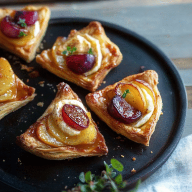 Puff Pastry Plum and Brie Tarts with Mango Chutney