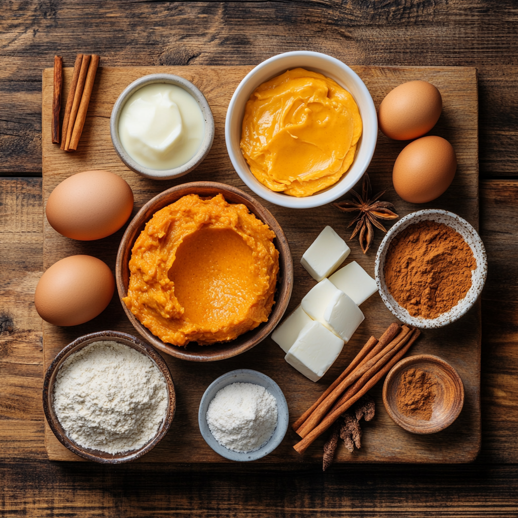 Pumpkin Bars with Cream Cheese Frosting ingredients