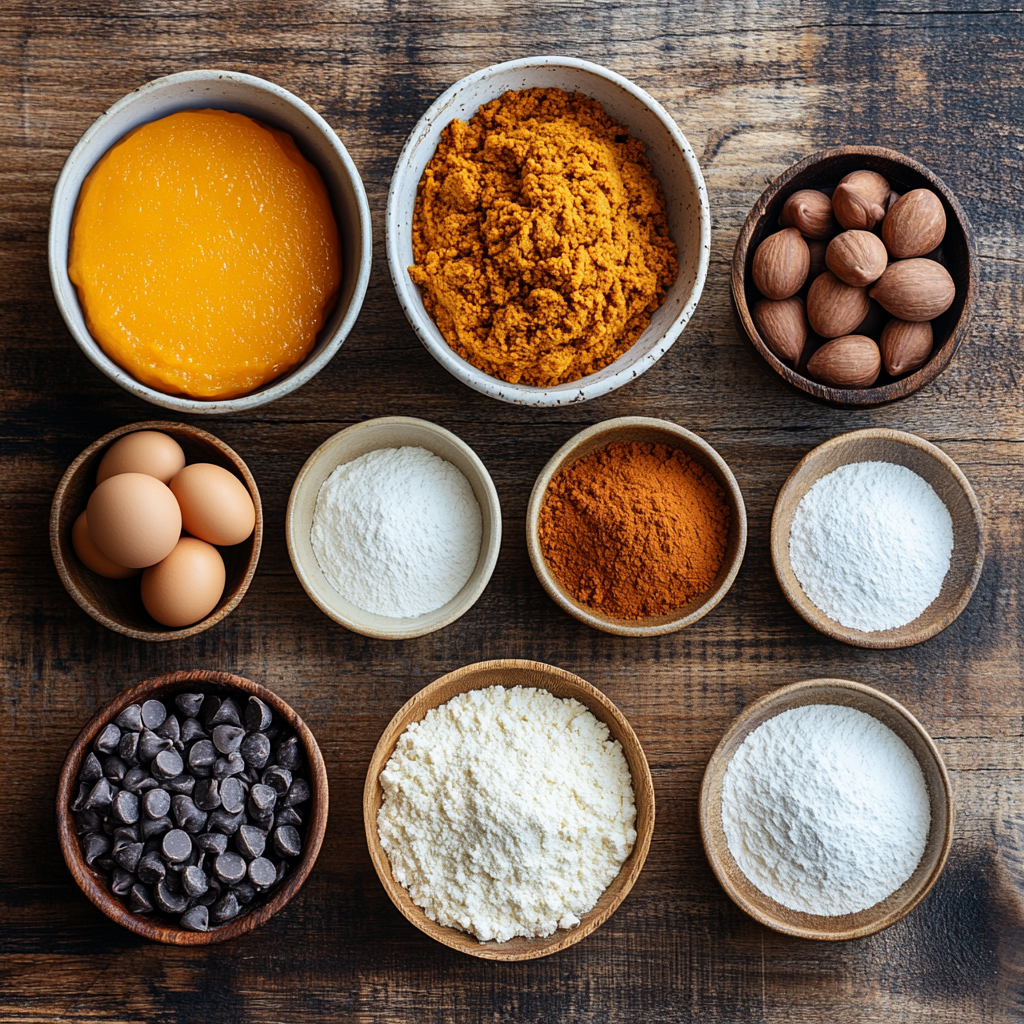 Pumpkin Chocolate Chip Blondies ingredients