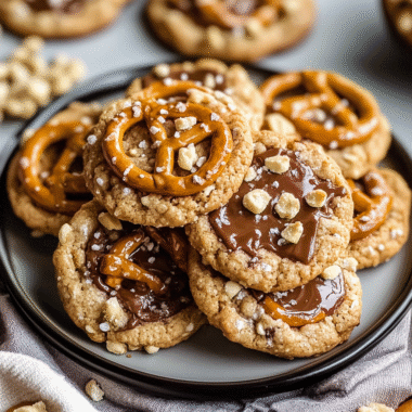 Salted Caramel Pretzel Cookies