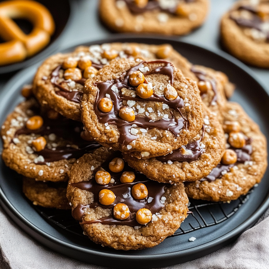 Salted Caramel Pretzel Cookies