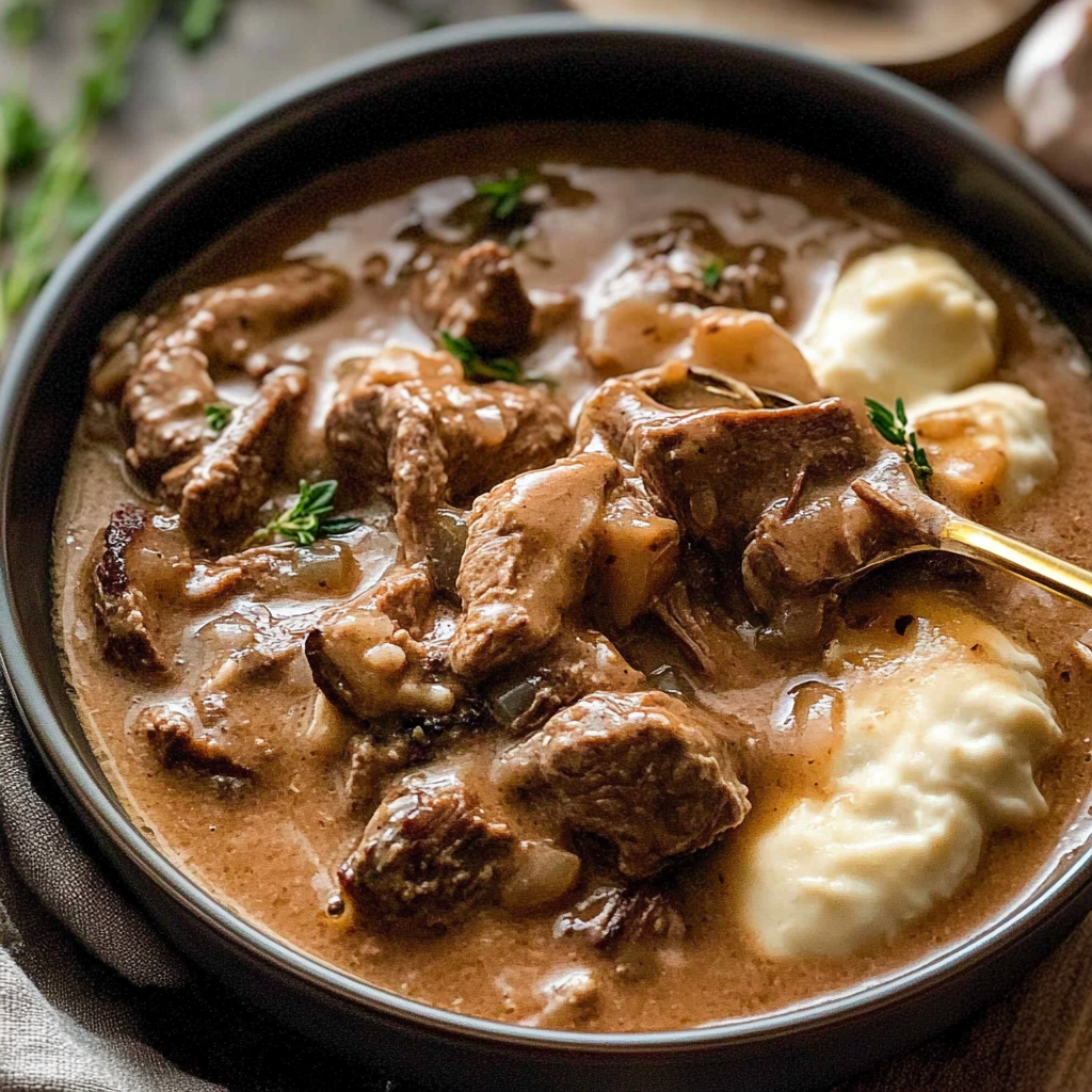 Slow Cooker Beef Stroganoff Stew
