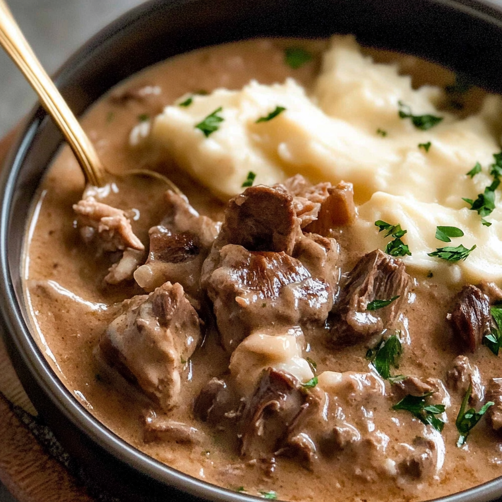 Slow Cooker Beef Stroganoff Stew