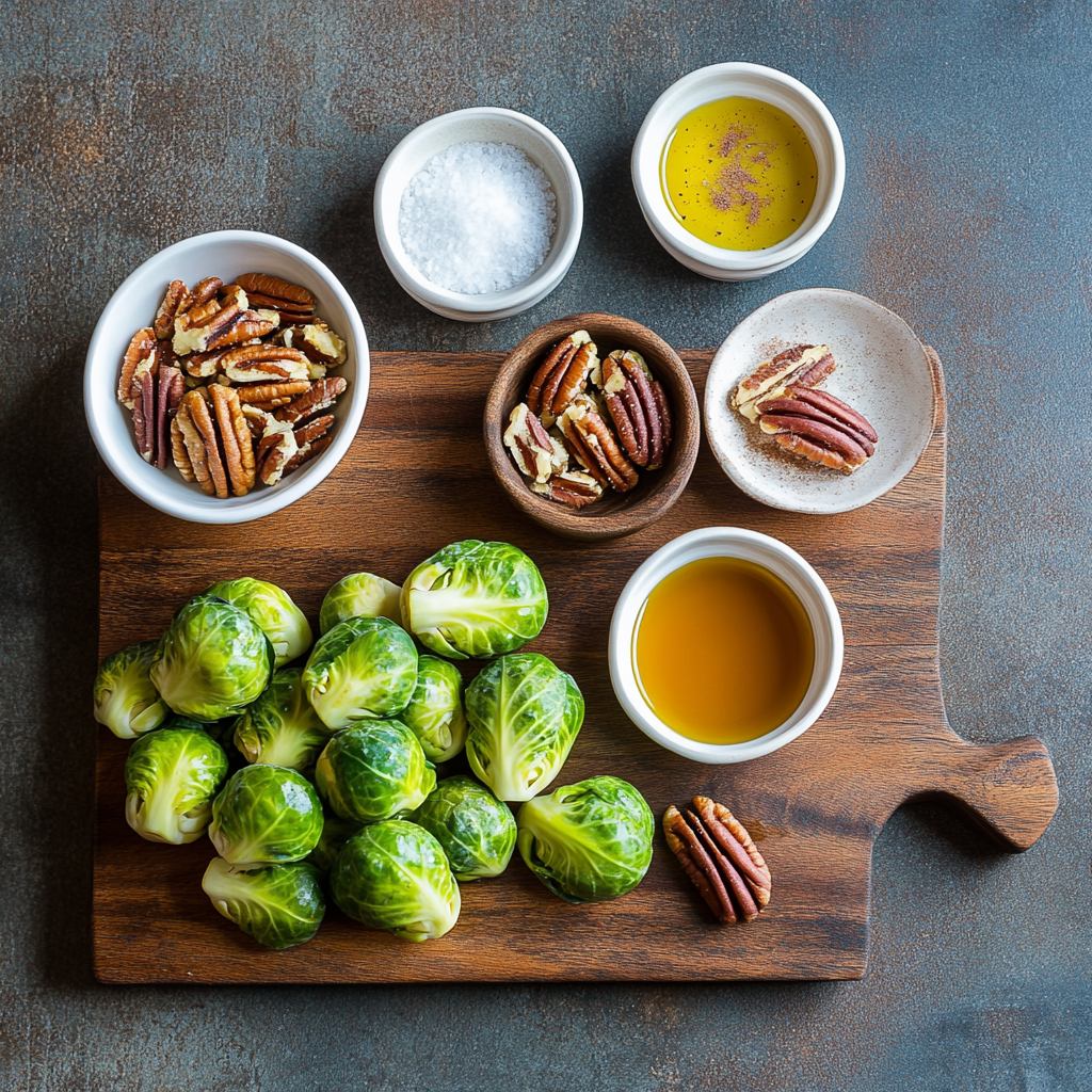 Spiced Maple Brussels Sprouts Salad ingredients