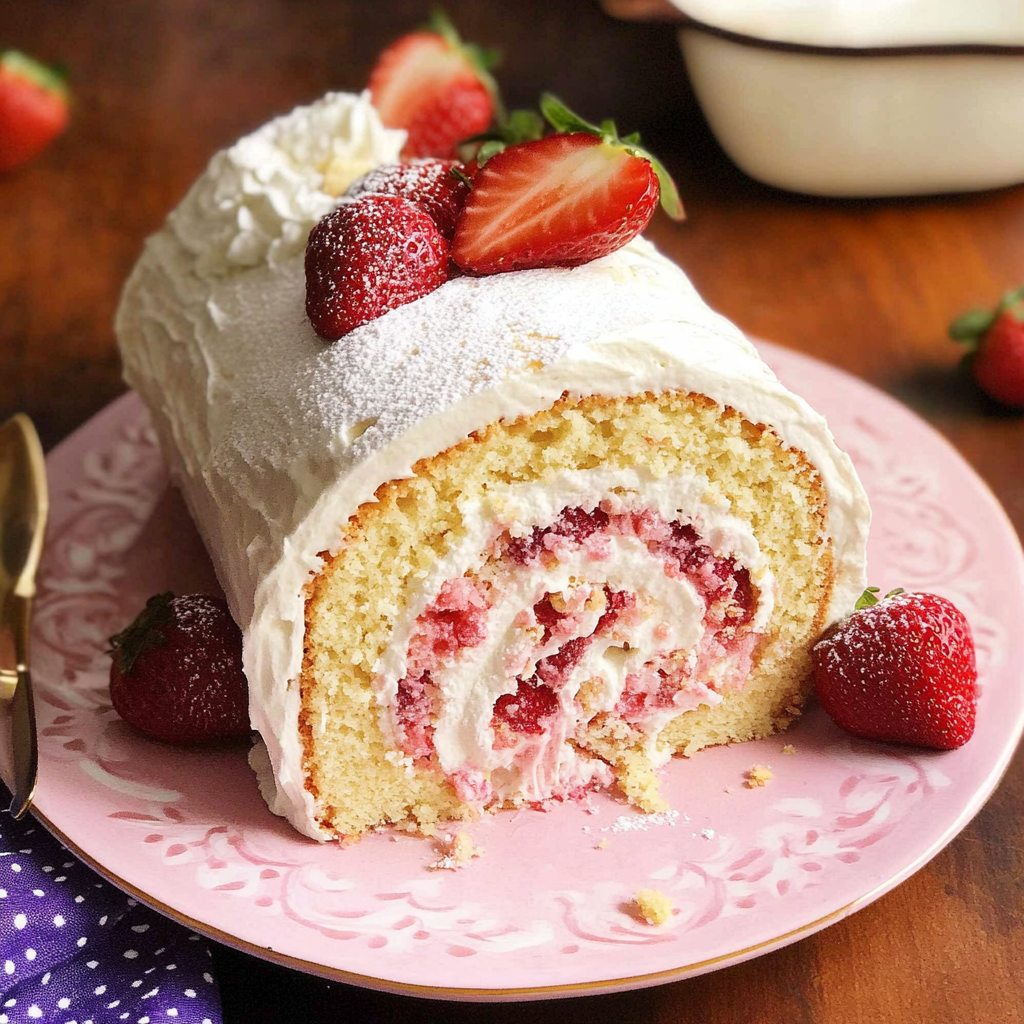 Strawberry Shortcake Swiss Roll