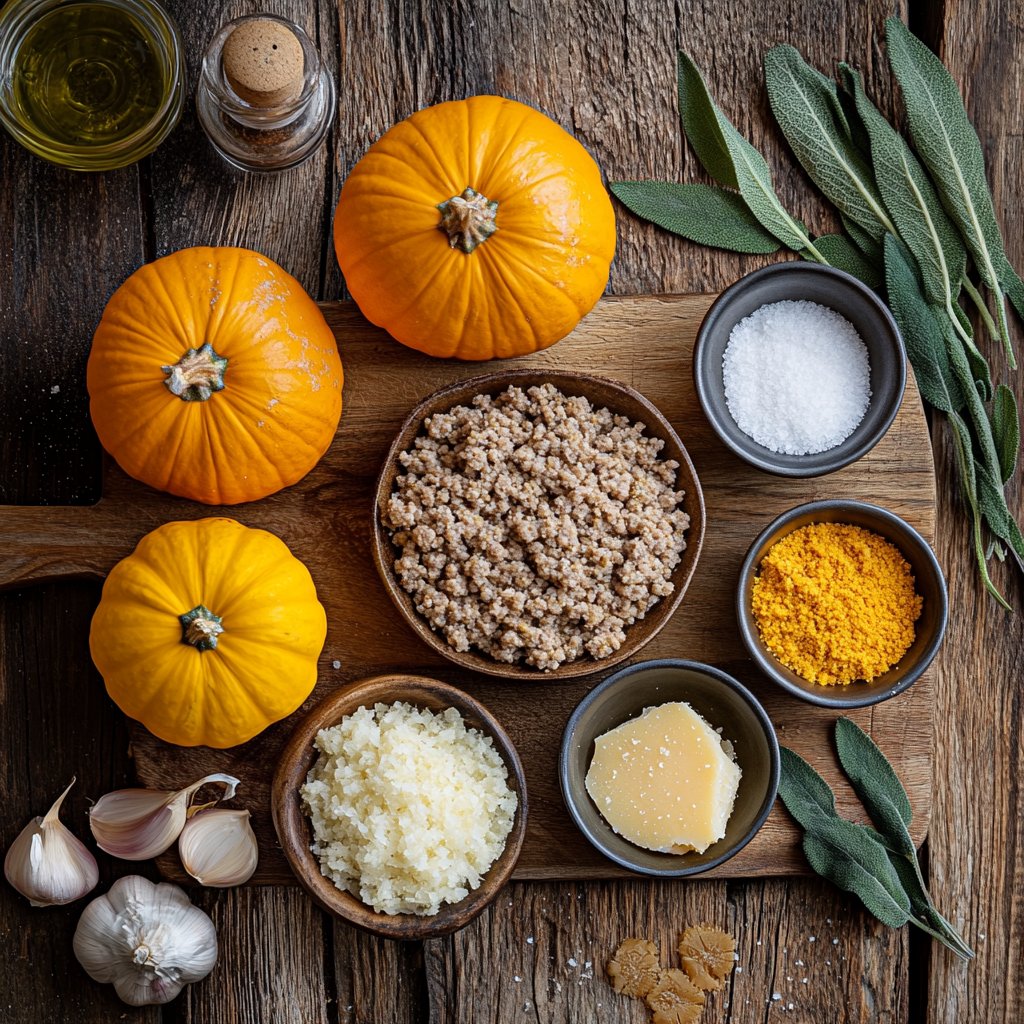 Turkey Sage Stuffed Pumpkins ingredients