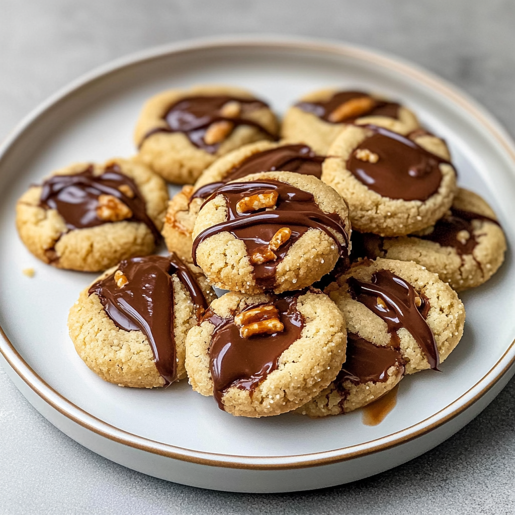 Twix Thumbprint Cookies
