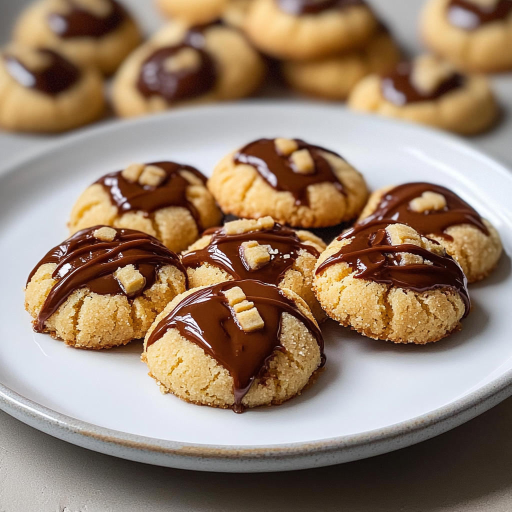 Twix Thumbprint Cookies
