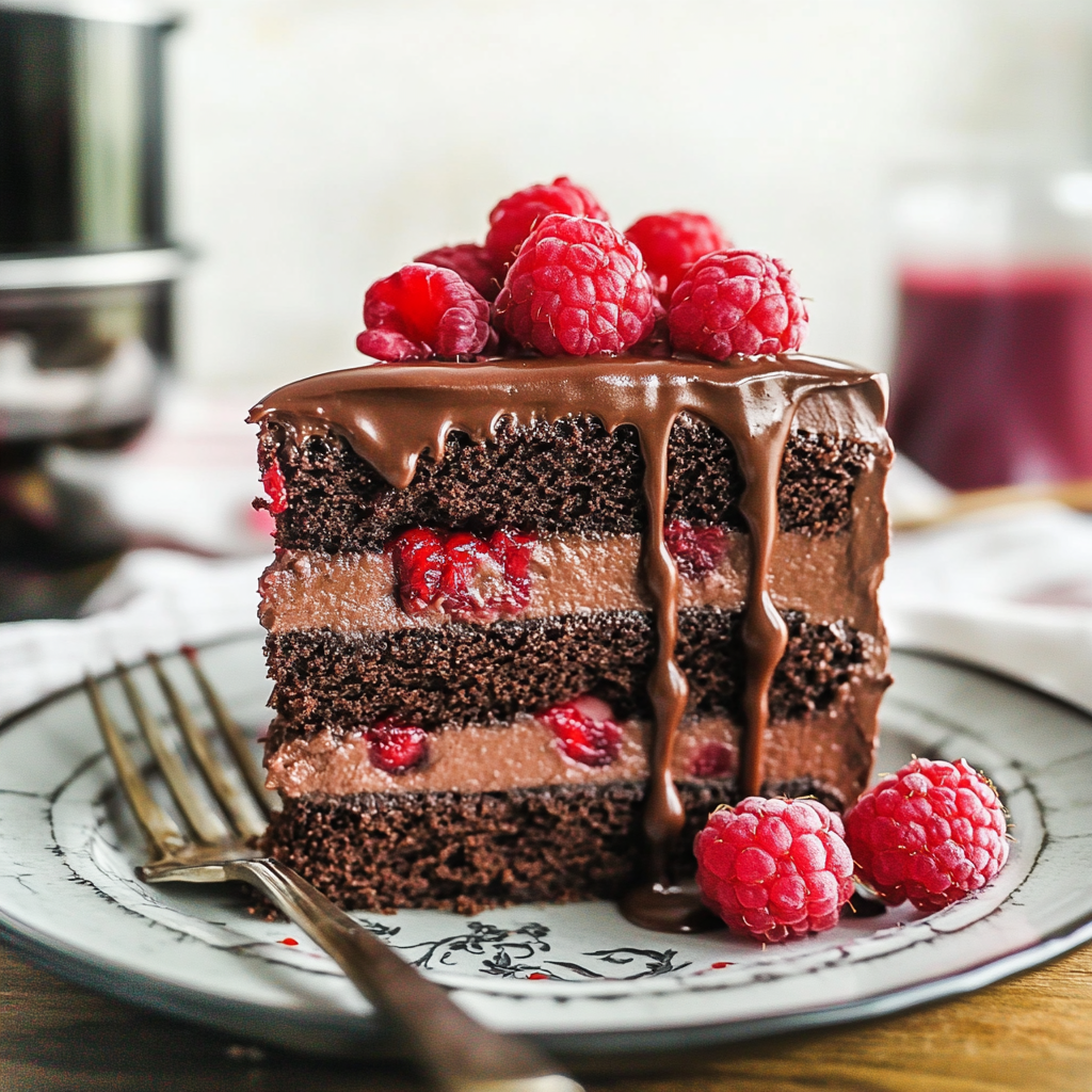 Christmas Chocolate Raspberry Layer Cake