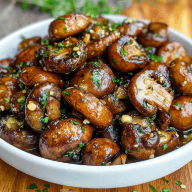 Balsamic Soy Roasted Garlic Mushrooms