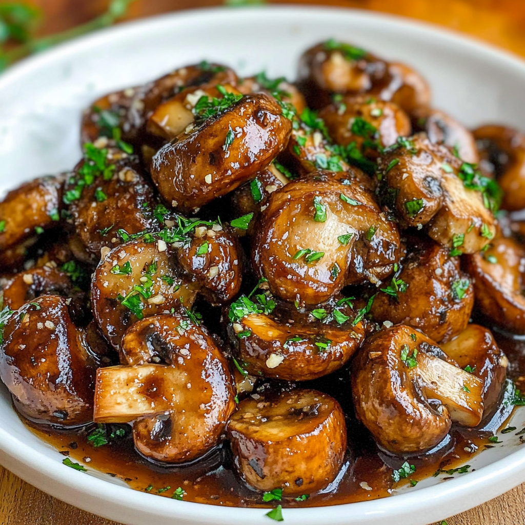 Balsamic Soy Roasted Garlic Mushrooms