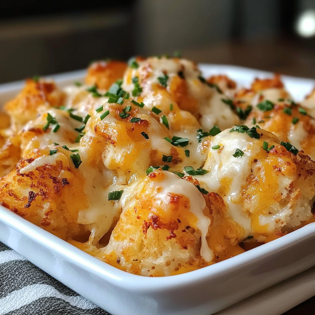 Cheddar Ranch Chicken Tater Tot Bake