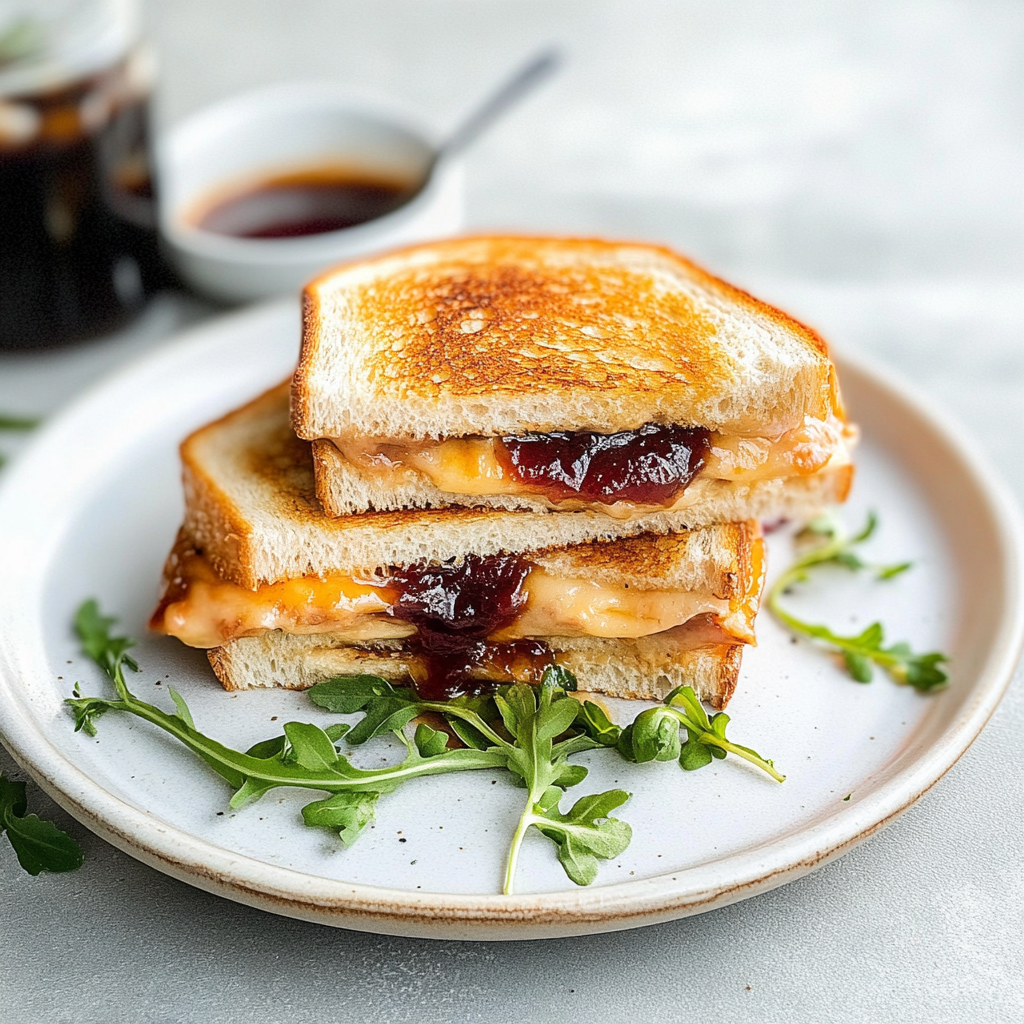 Cherry Jam, Turkey & Spicy Cheddar Grilled Cheese Sandwich