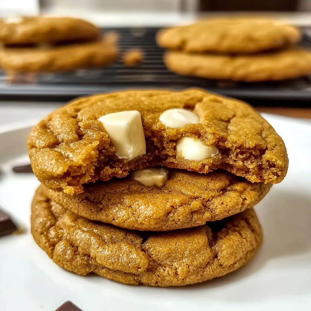 Chewy Pumpkin White Chocolate Chip Cookies