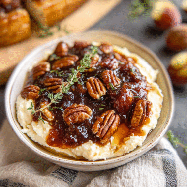 Christmas Baked Feta Dip with Fig Jam and Pecans