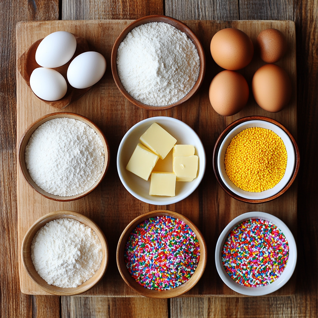 Christmas Birthday Cake Cookies ingredients
